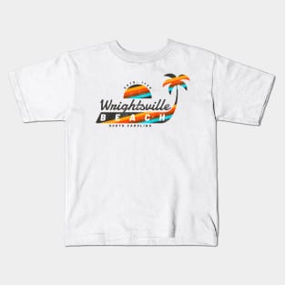 Wrightsville Beach, NC Summertime Palm Tree Sunset Kids T-Shirt